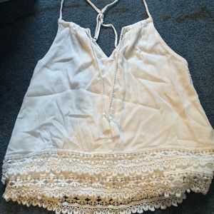 White Abercrombie and Fitch lace tank top